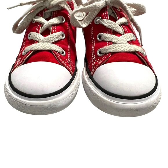 Converse All-Star Sz 10 Red Canvas Sneakers - Picture 4 of 10